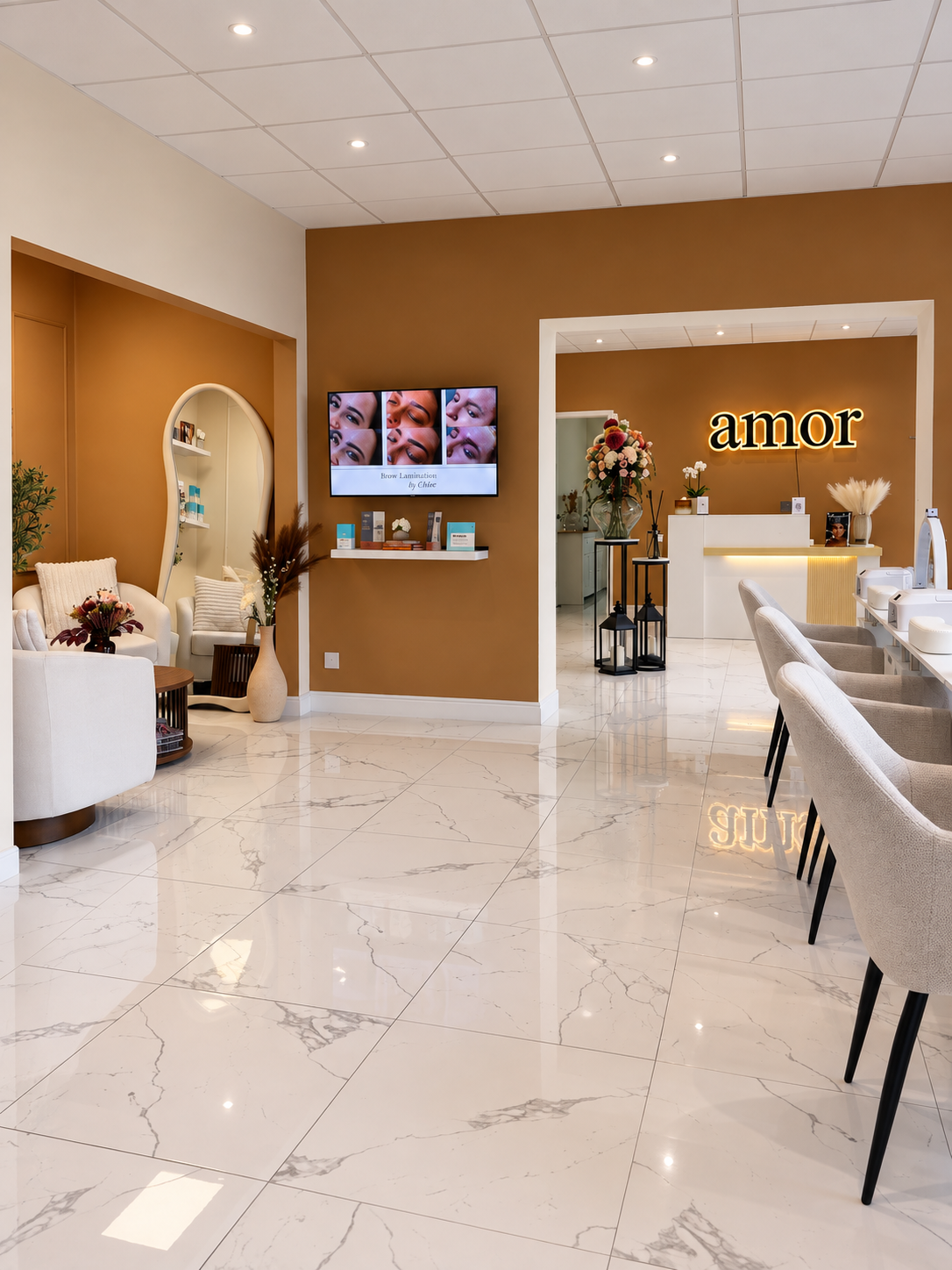 The bright, welcoming interior of Amor House in Broughton, Milton Keynes